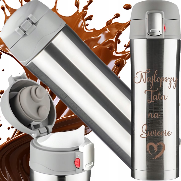 KUBEK TERMICZNY TERMOS NA KAWĘ HERBATĘ DO SAMOCHODU 440 ml PREZENT GRAWER