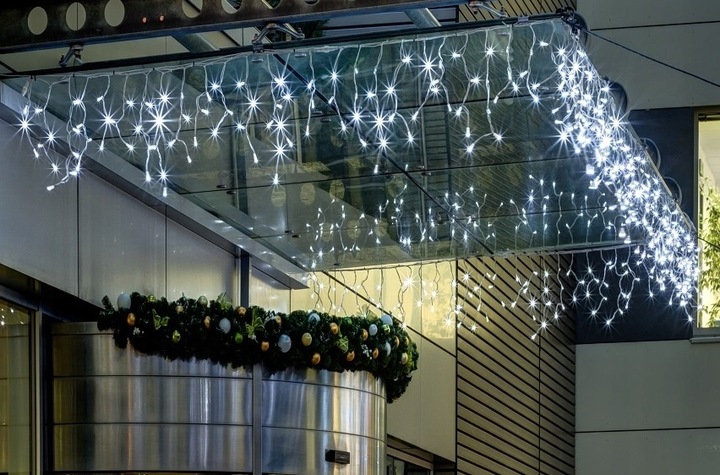 LAMPKI SOPLE 500 LED 23m - NIEBIESKIE + biała iskra flash