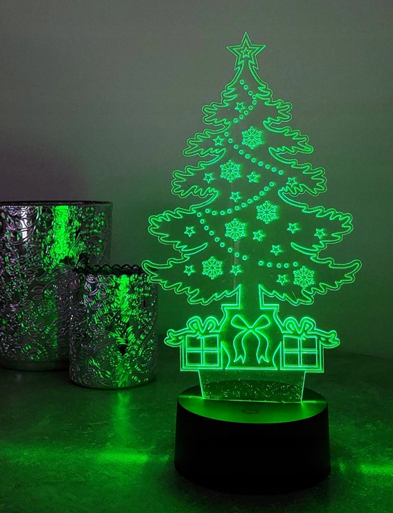 OZDOBA ŚWIĄTECZNA CHOINKA 3D LED KOLORY RGB PILOT