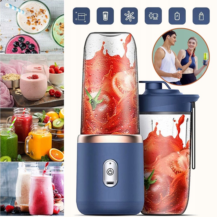 MINI BLENDER DO SMOOTHIE FRESH JUICE O POJEMNOŚCI 400ML, ŁADOWANY PRZEZ USB