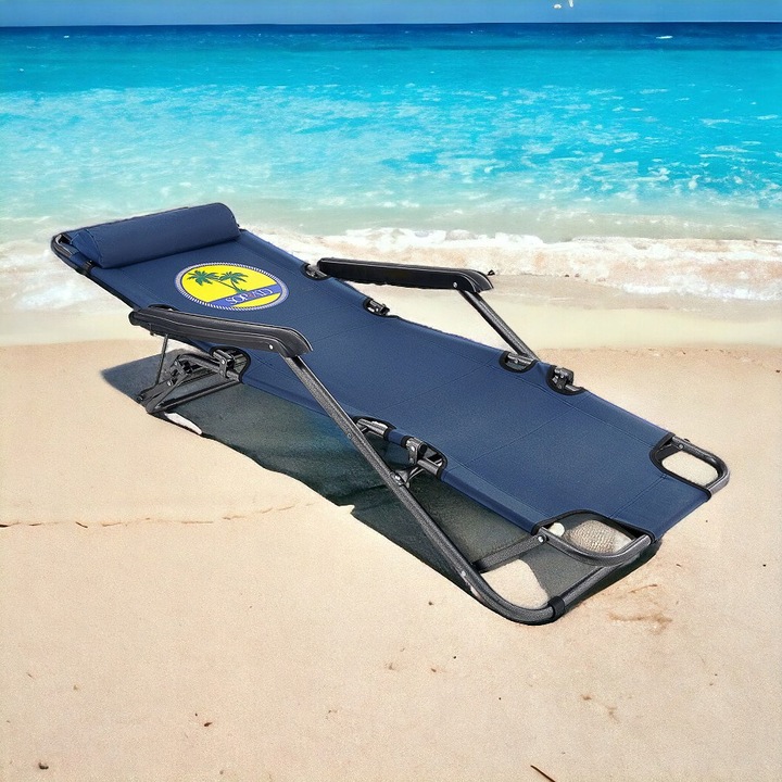 3 WZORY LEŻAK PLAŻOWY FOTEL OGRODOWY SKŁADANY NA PLAŻĘ 2W1