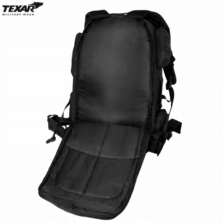 Plecak Turystyczny Taktyczny Wojskowy Duży GRIZZLY TEXAR 65L MOLLE CZARNY