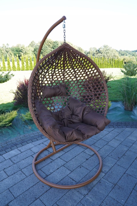 FOTEL WISZĄCY KOKON HUŚTAWKA BRĄZOWY TROPIKAL