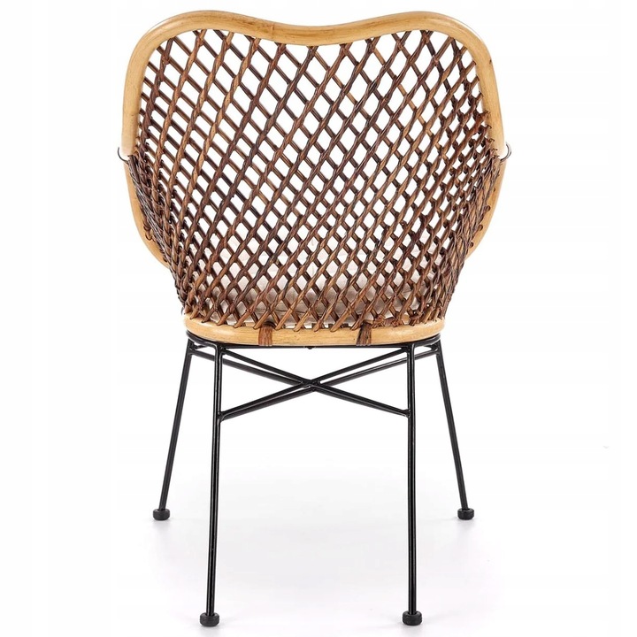 Krzesło Tarasowe do Ogrodu Balkonowe K336 z Rattanu z Podłokietnikami Boho