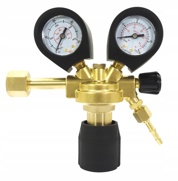 Reduktor Ar/CO2 DWUTLENEK WĘGLA MIX MIESZANKA ARGON Ar 2 manometry BS.DE