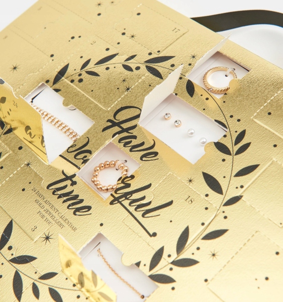 ZŁOTY KALENDARZ ADWENTOWY NA PREZENT DLA KOBIET MAMY SINSAY BIŻUTERIA