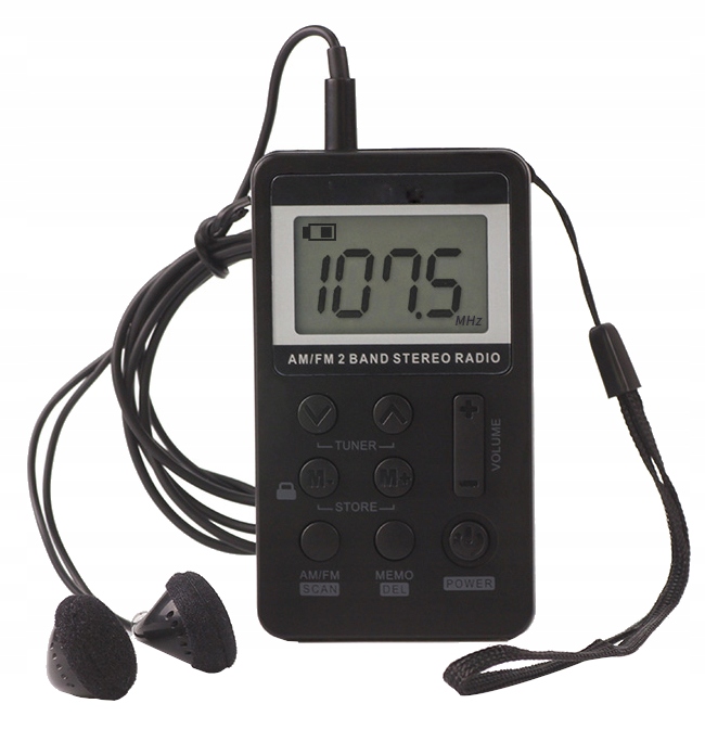 MINI RADIO CYFROWE PROGRAMOWANIE AKUMULATOR SŁUCH + naklejka