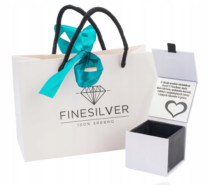 Kolczyki Srebrne wiszące Rodowane SREBRO PRÓBA 925 GRAWER na WALENTYNKI