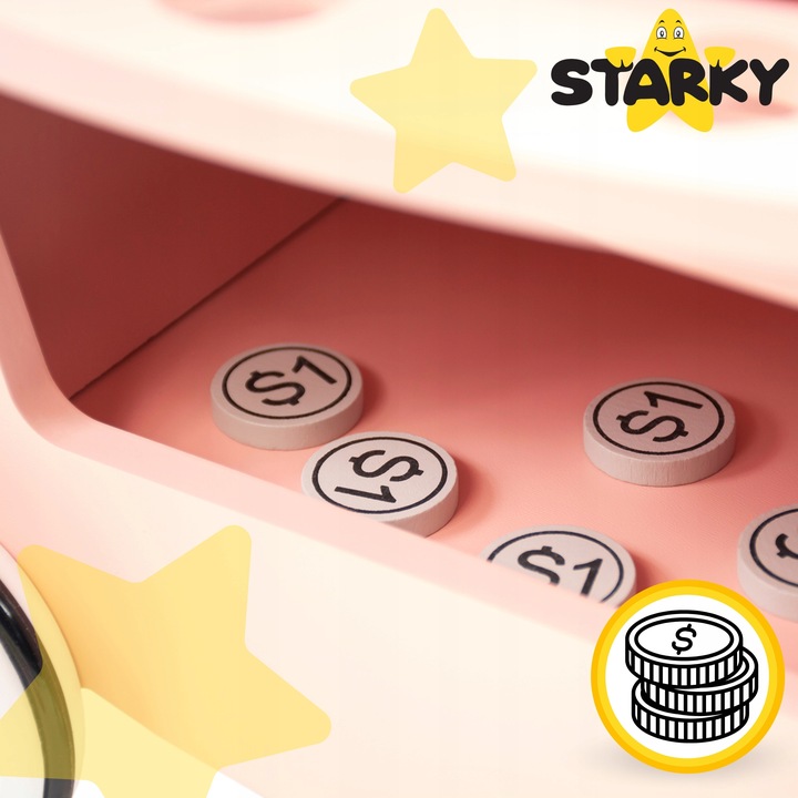 Lodziarnia drewniana dla dzieci zabawka wózek na kółkach lody gałki patyku