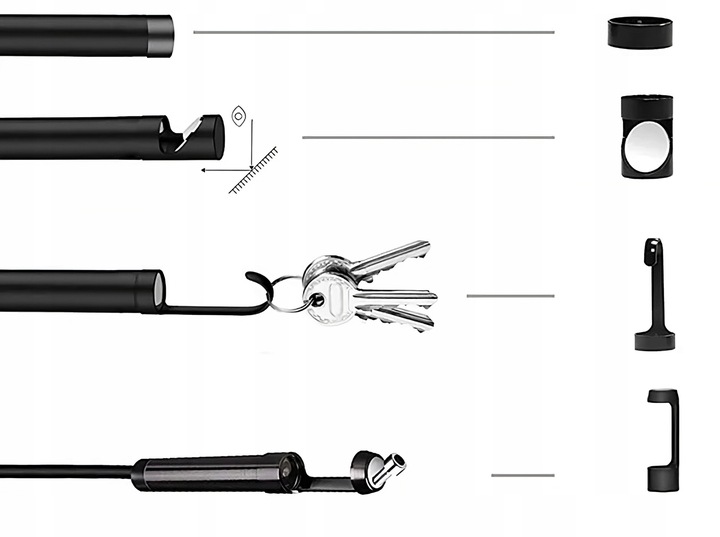 KAMERA INSPEKCYJNA ENDOSKOP 3M LCD HD 4,3" 8MM FULL HD 360° MICRO SD 64GB