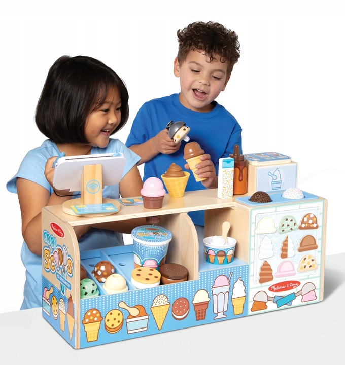 Drewniana Lodziarnia Automat do lodów Terminal płatniczy 42 el MelissaDoug