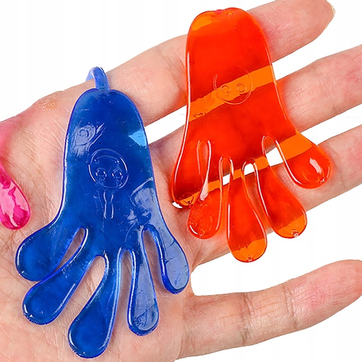 20x PACŁAPKA ŻELOWA ŁAPKA RĄCZKA MEGA LEPKA KLEJĄCA STICKY TOY PRANK ŻART