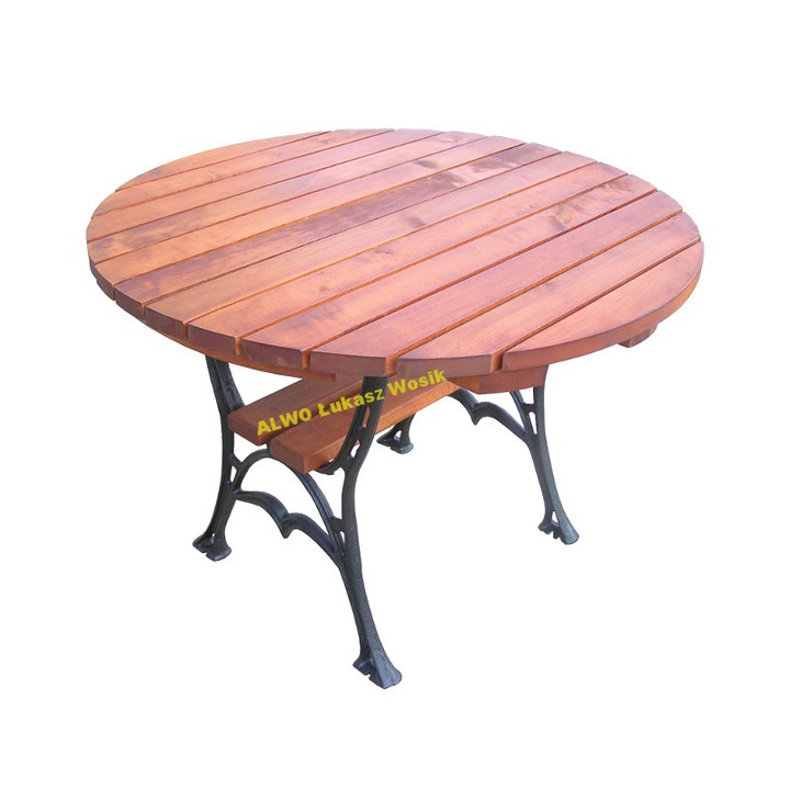 STÓŁ ogrodowy STOLIK OKRĄGŁY 100 cm NOGI ŻELIWNE stół kawowy