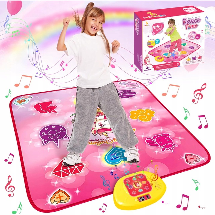 JEDNOROŻEC MATA DO TAŃCA MUZYCZNEGO DLA DZIECI 5 TRYBÓW 3 POZIOMY 100x87cm