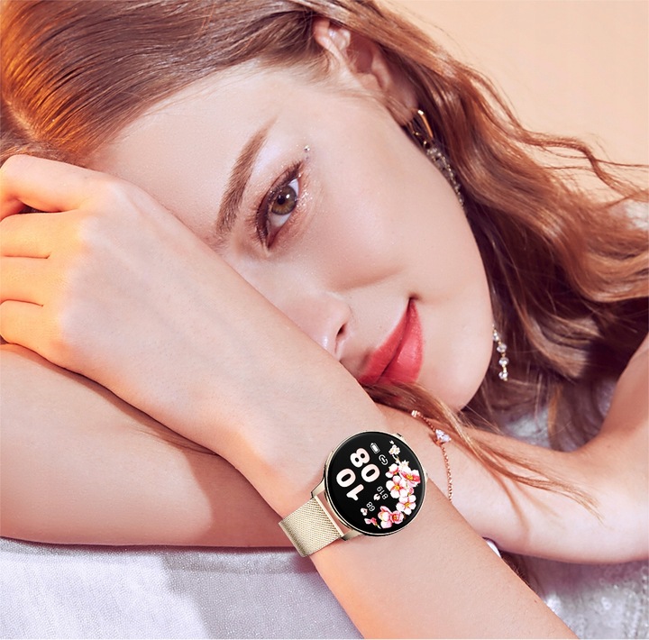 SMARTWATCH ZEGAREK DAMSKI POLSKIE MENU ROZMOWY WIADOMOŚCI 4 PASKI