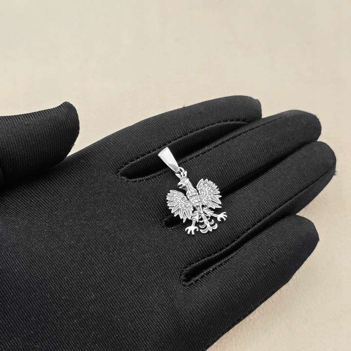 Zawieszka Srebrna pr. 925 Wisiorek ORZEŁ w Koronie Godło Polski (Mały)