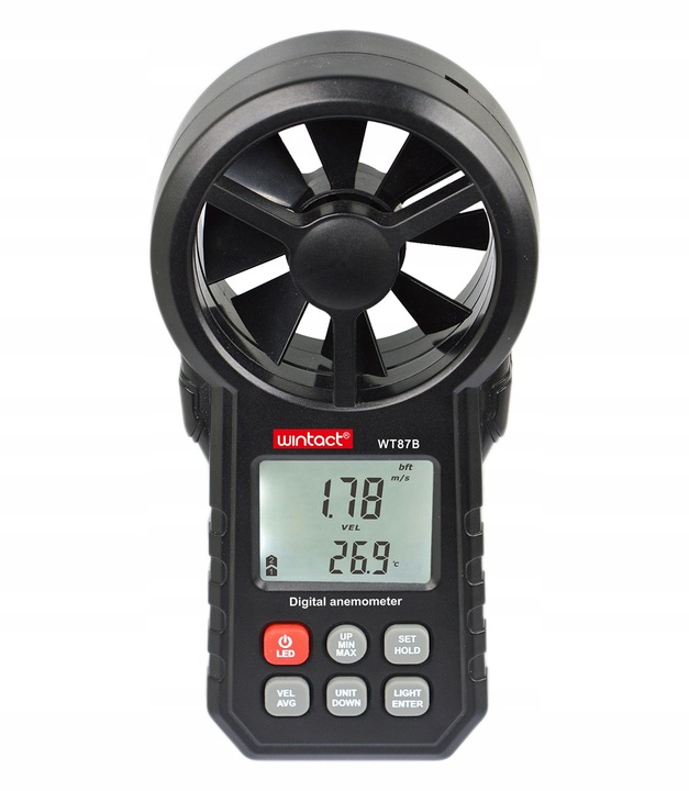 ANEMOMETR WIATROMIERZ MIERNIK WIATRU TEMP POMIAR PRĘDKOŚCI POWIETRZA BT APP
