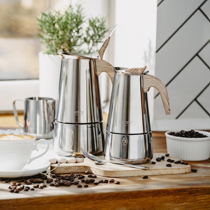 Kawiarka Zaparzacz do kawy 320ml Działa na indukcji, Gaz, Stalowa Camry