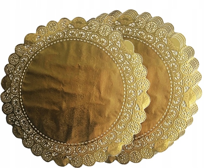 50 ZŁOTE serwetki pod talerz 36cm podkładki ZESTAW 50 sztuk