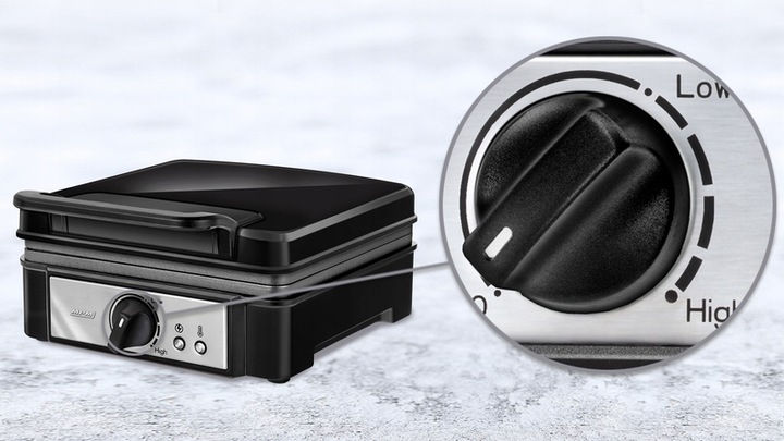 GOFROWNICA MPM MGO-24 CZARNA DUŻA MOC 1400W MOCNA + proszek do gofrów 0,5kg