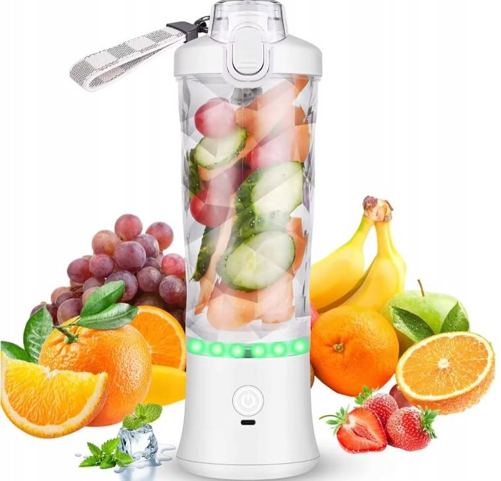 BLENDER SHAKER TURYSTYCZNY DIODY LED USB-C AKUMULATOR 600ML BEZPRZEWODOWY