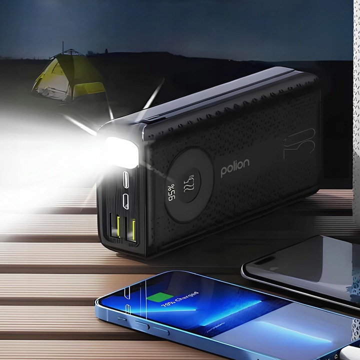 Powerbank POLION Szybkie Ładowanie 22.5W 30000mAh USB-C USB-A PD3.0 QC3.0