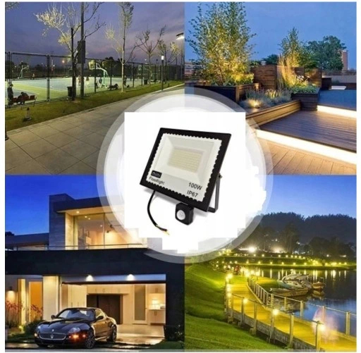 Halogen LED CZUJNIK RUCHU 100W MINI CZUJNIK ZMIERZCHU ZEWNĘTRZNY REFLEKTOR