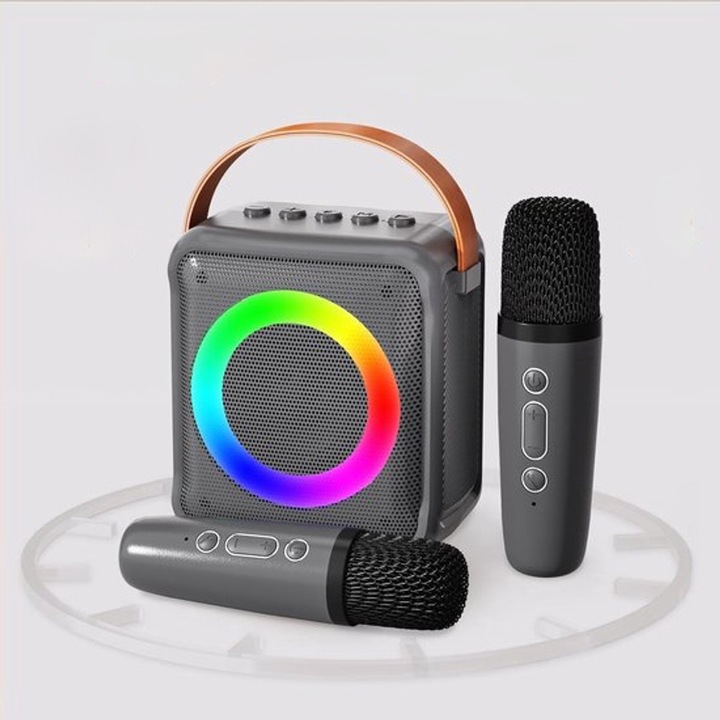 ZESTAW KARAOKE LED BLUETOOTH BEZPRZEWODOWY 2 MIKROFONY SOUNIX