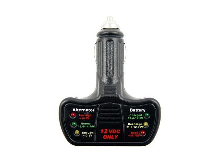 Tester Elektroniczny Akumulatora Alternatora LED dwa zakresy miernik