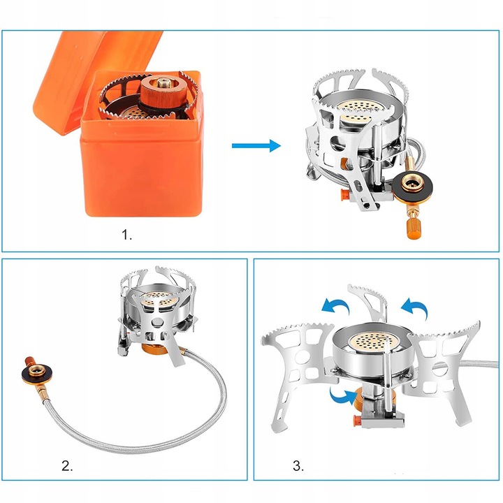 DOSKONAŁA MINI KUCHENKA TURYSTYCZNA GAZOWA NA KARTUSZE Z ADAPTEREM 3500W
