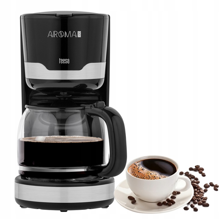 Ekspres do kawy przelewowy 1,5L 1000W szklany podtrzymanie temp Teesa