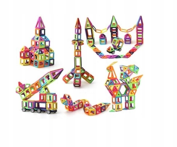 KLOCKI MAGNETYCZNE PANELE NEODYMOWE 76 EL DUŻY ZESTAW EDUKACYJNY DLA DZIECI