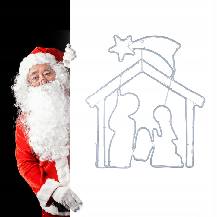 Lampki Zewnętrzne Dekoracja Ozdoba LED Neon Biały Świąteczne Stajenka IP44