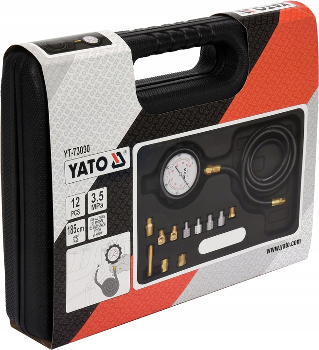 YATO YT-73030 TESTER CIŚNIENIA OLEJU MIERNIK 12 EL YATO 0-500 psi 0-35 BAR
