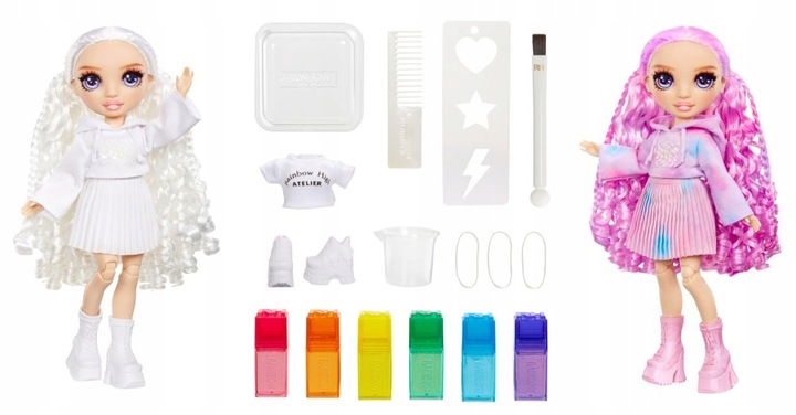 Lalka Watercolor Create Rainbow High Modna Fioletowe Oczy Zmywalne Farbki