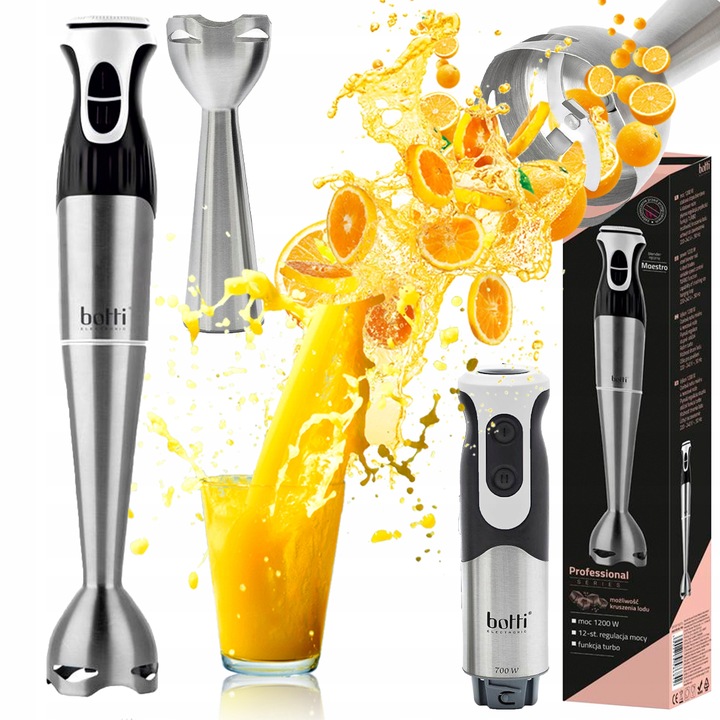 BLENDER RĘCZNY MIKSER ROZDRABNIACZ ROBOT MOC 1200W REGULACJA OBROTÓW TURBO