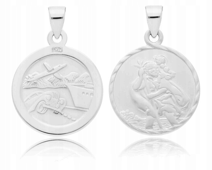 Medalik Srebrny ze Św. Krzysztofem Patron Kierowców Wisiorek pr.925