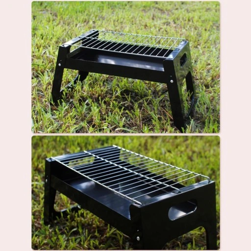 GRILL SKŁADANY TURYSTYCZNY NA KEMPING BBQ PRZENOŚNY WĘGLOWY DO OGRODU BIWAK