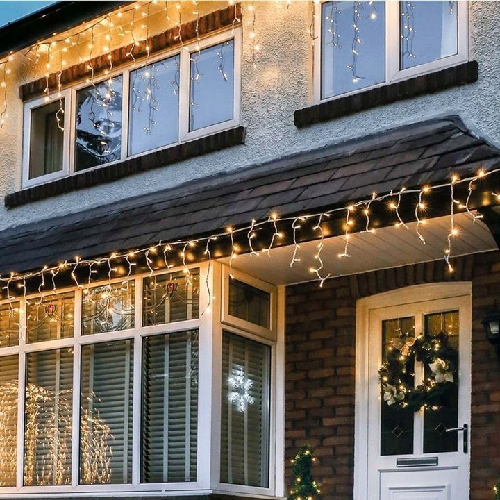 SOPLE 100 LED 5,5m KURTYNA GIRLANDY BIAŁE CIEPŁE ZEWNĘTRZNE PROGRAMATOR