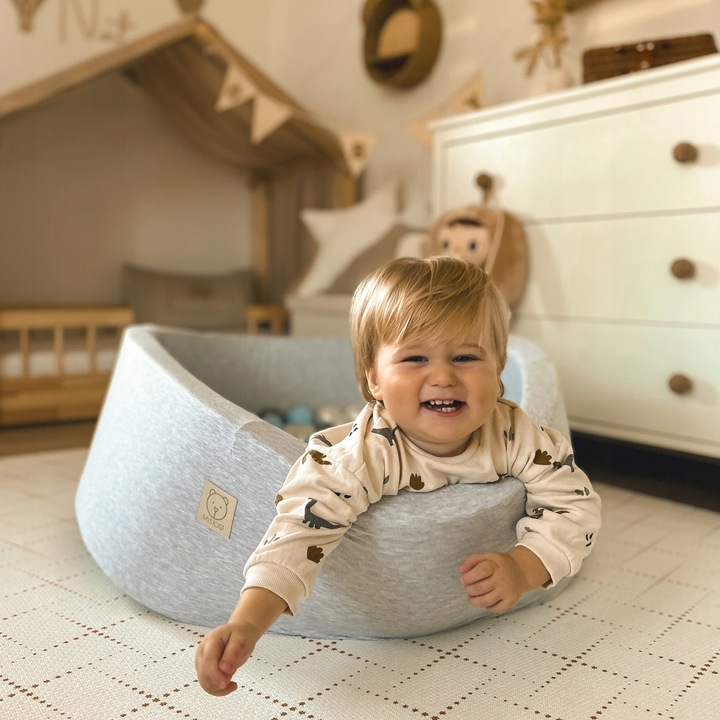 Suchy Basen bez piłek 90x30 dla Dzieci Szary Smart Okrągły MISIOO