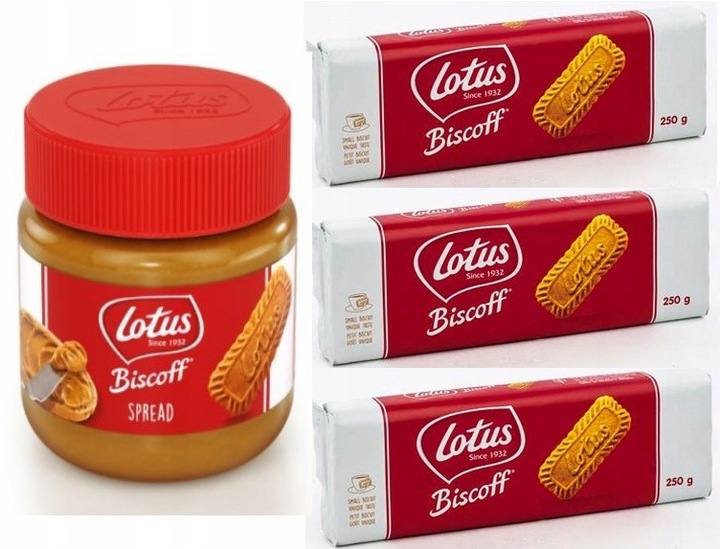 Ciastka LOTUS BISCOFF Karmelizowane 3x250g + Krem