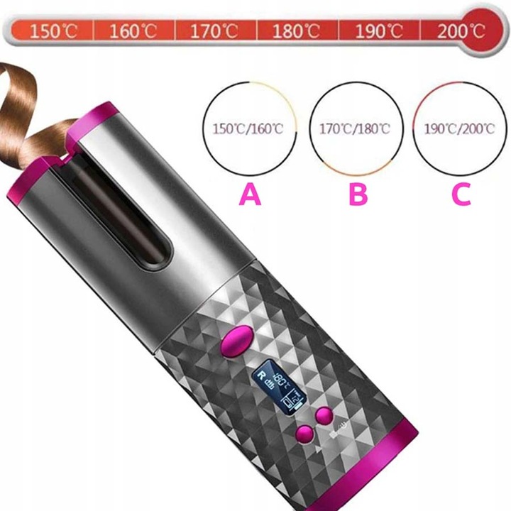 AUTOMATYCZNA LOKÓWKA DO WŁOSÓW Z POWŁOKĄ CERAMICZNĄ LCD