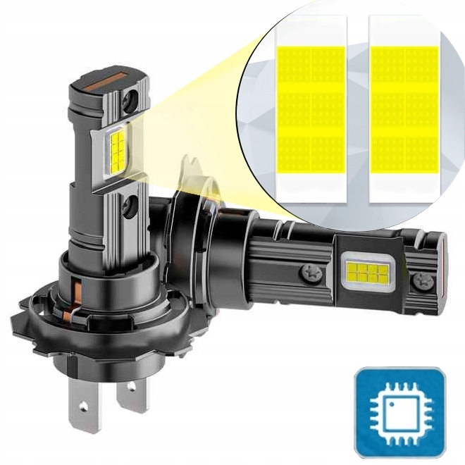 Żarówki H7 LED CSP biała 6500K 1do1 12V 7000lm BARDZO MOCNE WIECEJ ŚWIATŁA