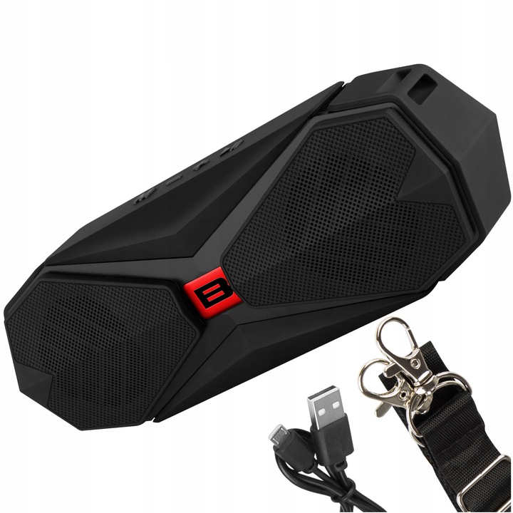 MOCNY GŁOŚNIK BLUETOOTH BOOMBOX BEZPRZEWODOWY RADIO PRZENOŚNY USB SD PASEK