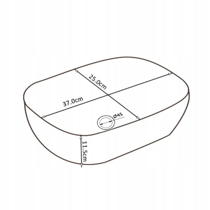 UMYWALKA NABLATOWA CERAMICZNA PROSTOKĄTNA MILO-WH-370 BIAŁA 8