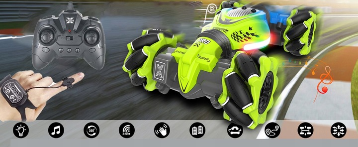 SAMOCHÓD ZDALNIE STEROWANY RĘKĄ GESTAMI ZABAWKA PILOT AUTO RC OBRÓT 360°