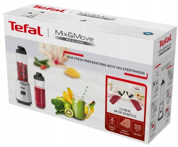 Blender Tefal BL15FD Smoothie MIX&MOVE 2x butelka 600ml