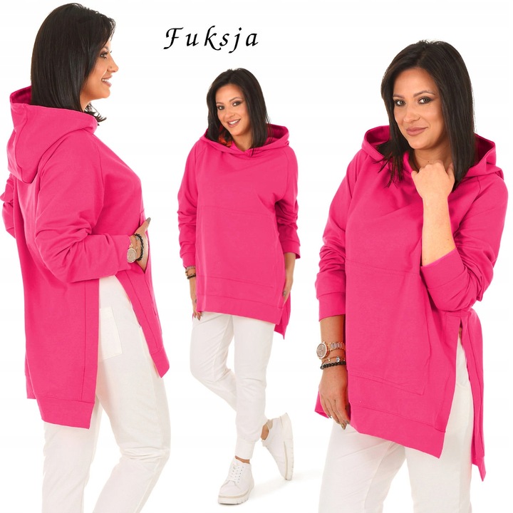 F596 Luźna pastelowa BLUZA z wycięciami