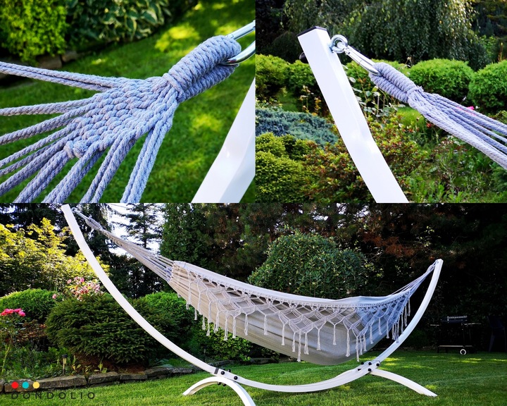 Hamak Brazylijski Dwuosobowy XXL 220kg BOHO makrama Wytrzymały DONDOLIO