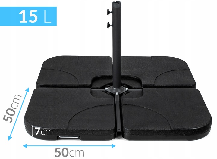 PODSTAWA PARASOLA OGRODOWEGO obciążnik pod parasol OBCIĄŻENIE 4 x 15KG BAZA